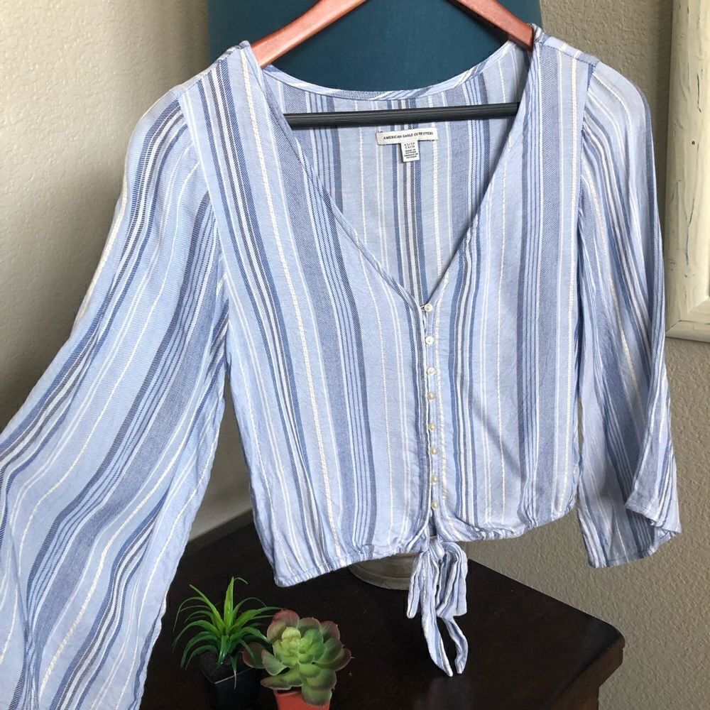 American Eagle Loose Flowy Boho Top XS